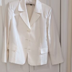 Evan Picone Winter White Poly Dress Blazer